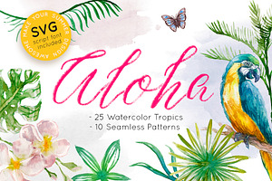 Watercolor Tropics | Script Font, a Script Font by Anna Zakharchenko