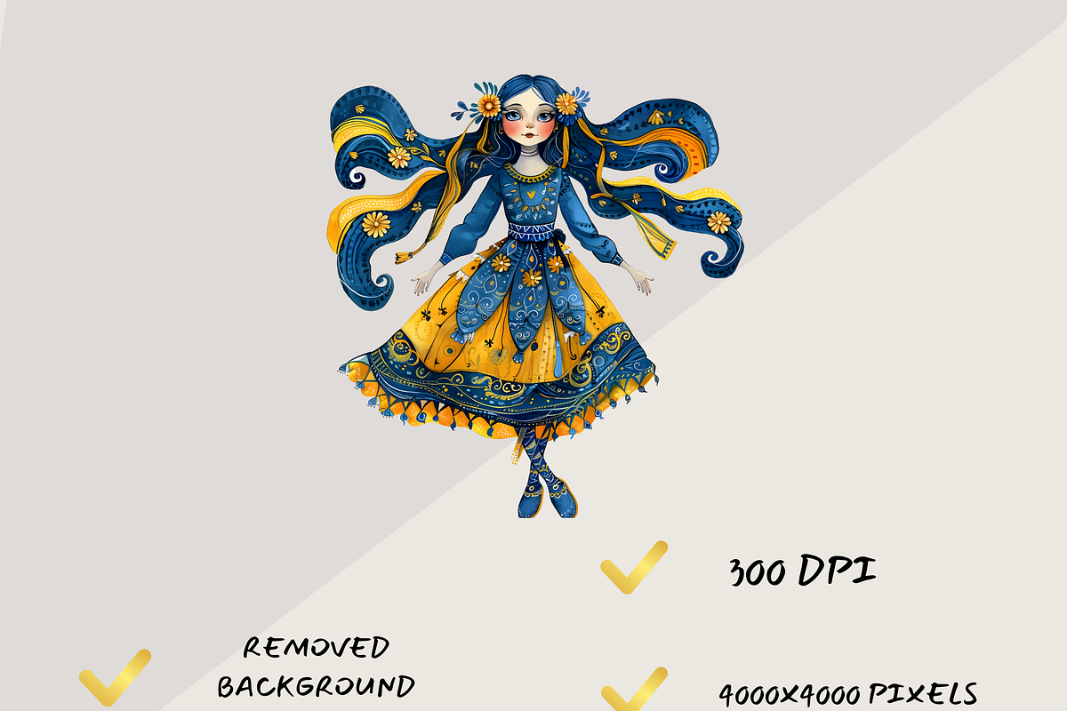 WHIMSICAL UKRAINIAN GIRL CLIPART, a Person Illustration by Daring Digies (Photo 6 of 10)
