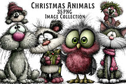 Christmas Whimsical Animals Clipart, an Illustration by Dream Creation (Thumbnail 1 of 7)