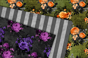 Floral Halloween Digital Paper