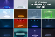 3D Podium Mockup Background Bundle, a Background Photo by Photoshop Action (Thumbnail 1 of 11)