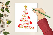 Christmas Tree of Stars Png, an Illustration by designcity5 (Thumbnail 1 of 8)
