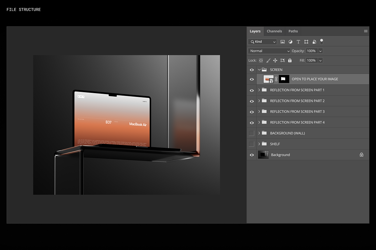 MacBook Air Collection E07 Mockup 4, a Mac Mockup by Lumatte (Photo 4 of 5)