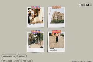 Polaroid Mockup 3 Views, a Merchandise Mockup by graphicsauce