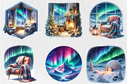 Watercolor Northern Lights Clipart, an Illustration by Rose Art (Thumbnail 3 of 5)