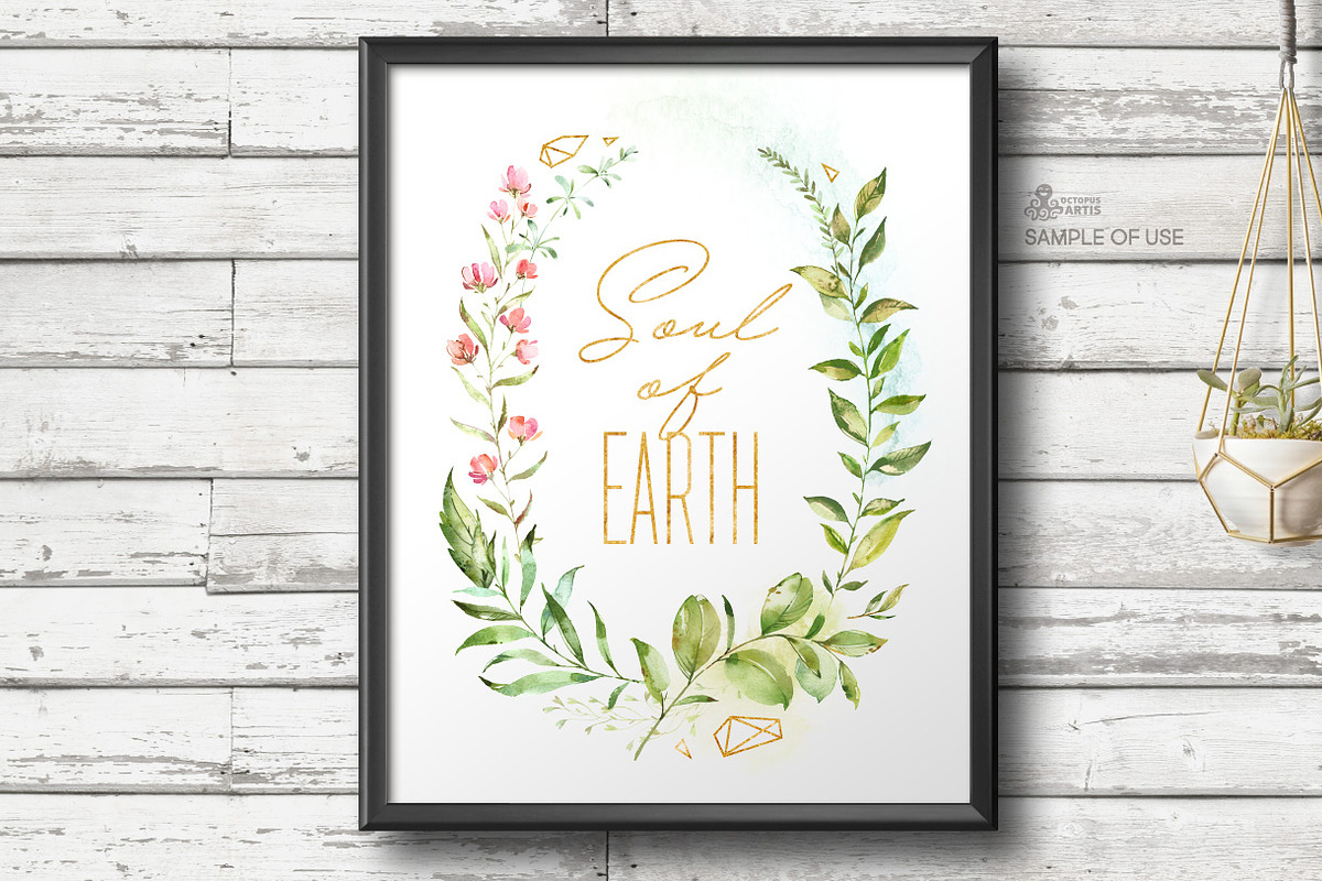 Crystal. Floral & Polygonal Bundle, a Decorative Illustration by OctopusArtis (Photo 8 of 15)