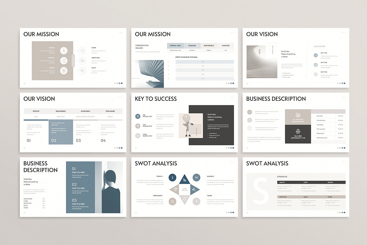 Minimal Business Plan Template Canva, a Presentation Template by ArtisanaAura (Photo 8 of 20)