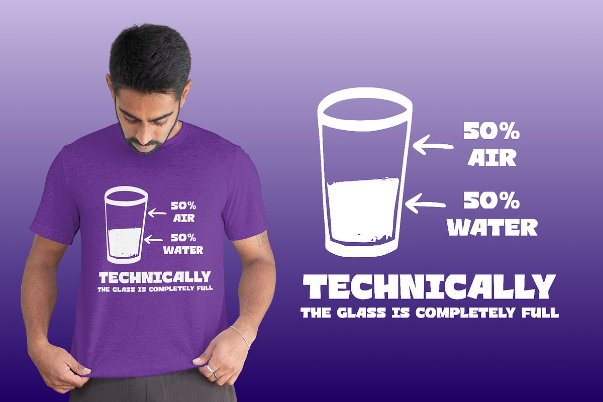 Technically The Glass Is Full desgin, an Illustration by seatzy