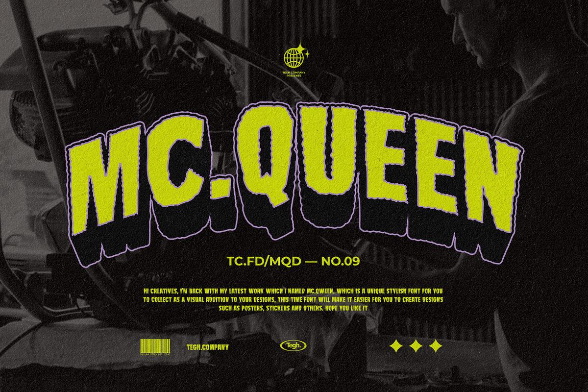 Mc.Queen display font + badge, a Font by Tegh co. (Photo 1 of 16)