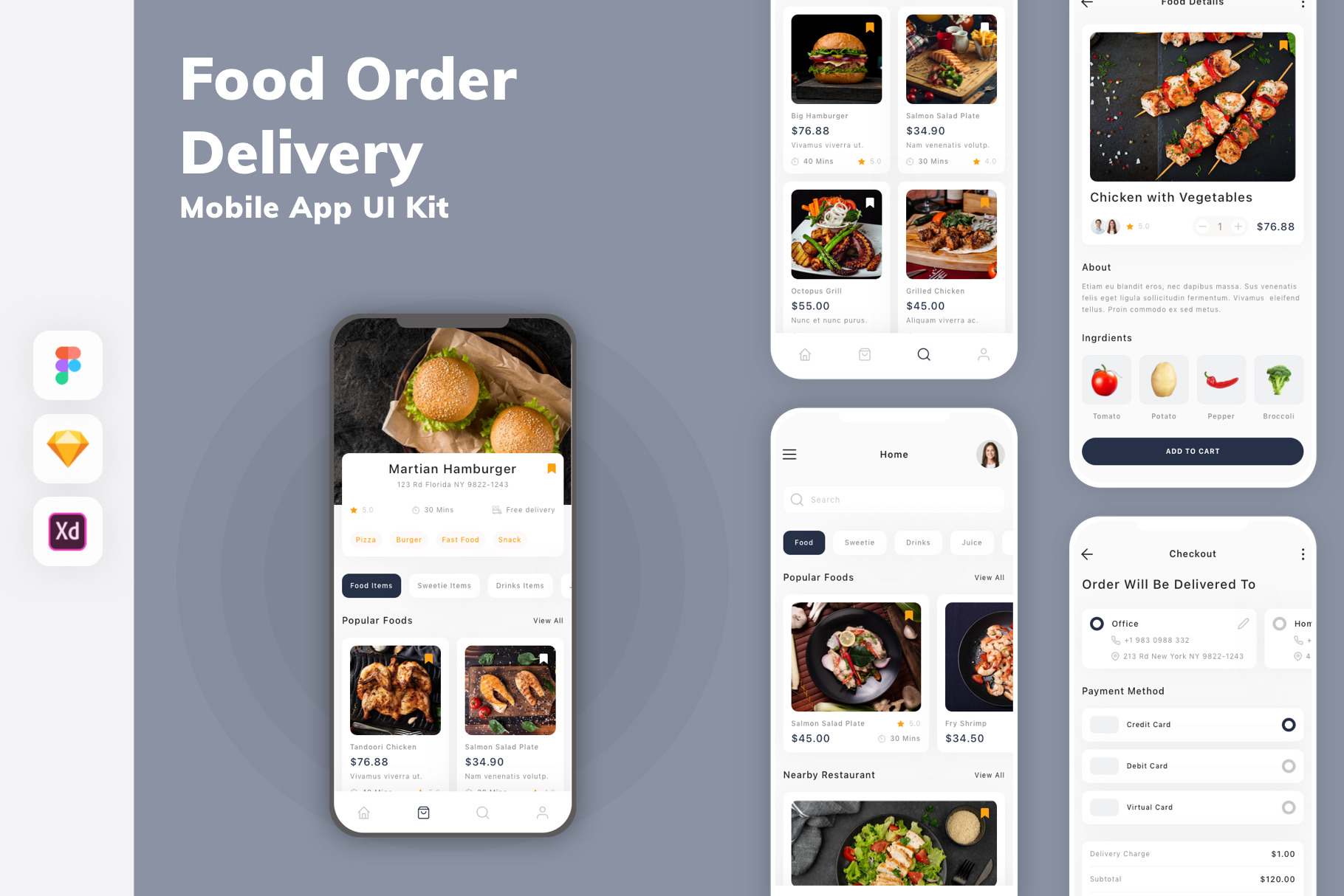 Food Order & Delivery App UI Kit, an UI Kit Template by uicube