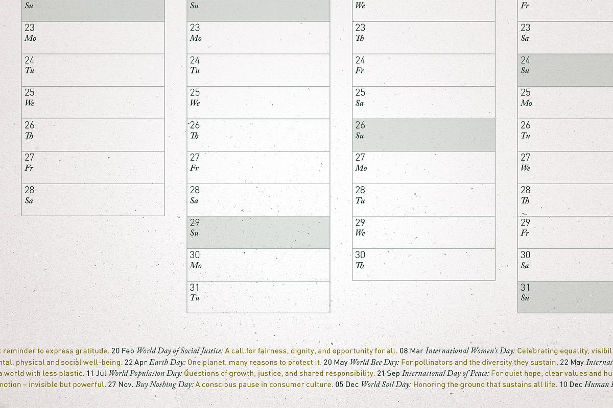 2026 Eco Wall Calendar: Golden Straw preview 3