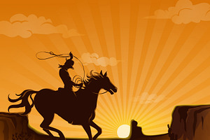 Wild West Landscape Poster