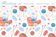 Knitting watercolor set. Crochet., an Illustration by SabinaWatercolorArt (Thumbnail 15 of 16)