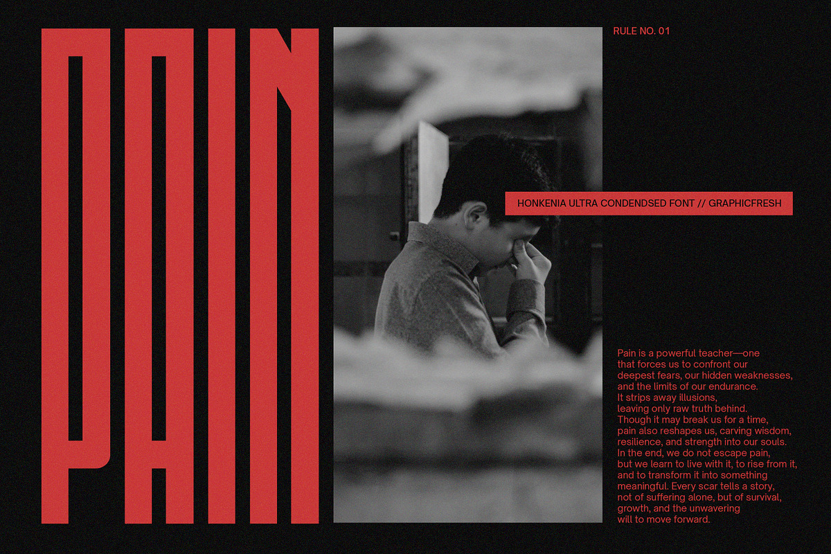 Honkenia - The Ultra Condensed Font, a Sans Serif Font by Graphicfresh (Photo 3 of 10)