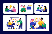 30 Animated Work Flat Illustrations, a Work Illustration by Prosymbols (Thumbnail 3 of 4)