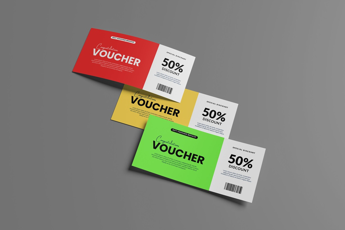 Gift Voucher Mockup, an Advertising Mockup by GraphicWindow (Photo 5 of 9)