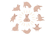 Pig yoga, an Animal Illustration by pet design shop (Thumbnail 4 of 5)