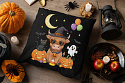 Halloween Highland Cow PNG, an Illustration by Designworld (Thumbnail 3 of 6)