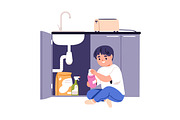 Kids in danger set. Safety concept, a Person Illustration by Good Studio (Thumbnail 4 of 12)