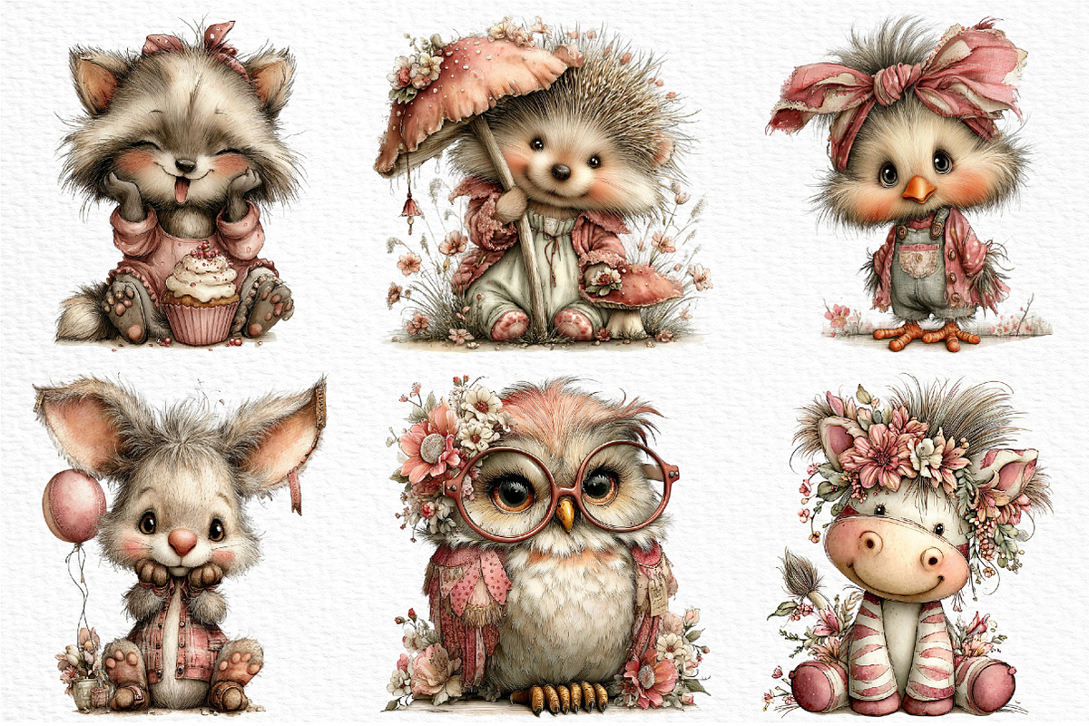 Whimsical Animals Clipart, an Illustration by Craft Nest (Photo 3 of 11)