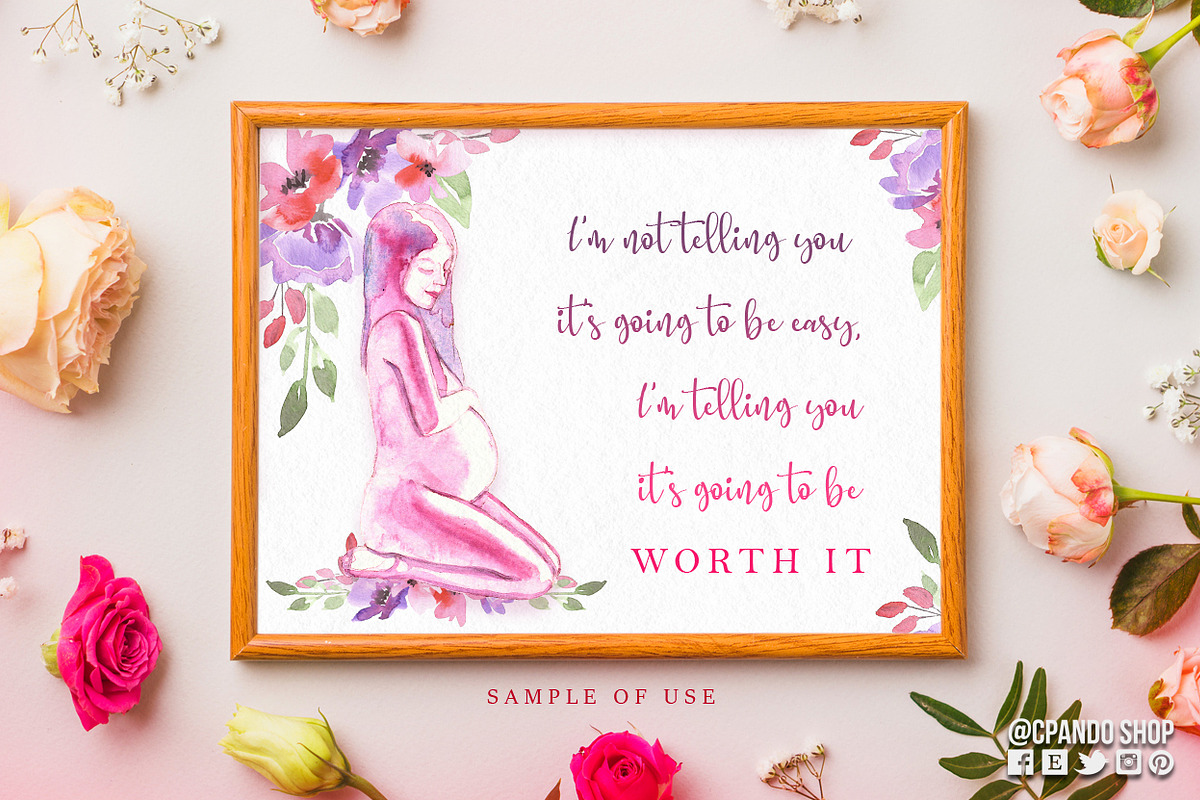 Postpartum & Doula Watercolor Art, a Healthcare Illustration by CpandoShop (Photo 2 of 3)