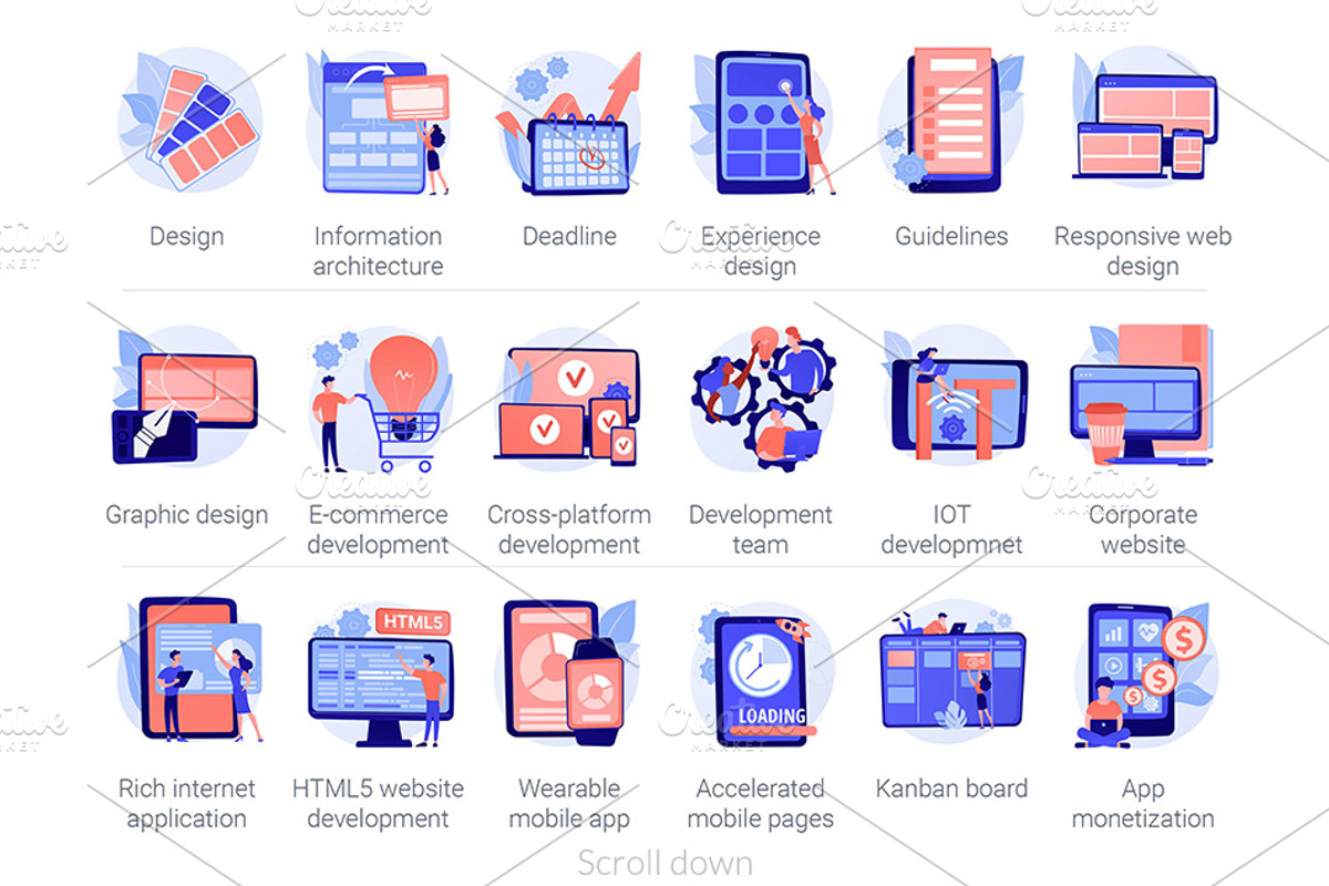 Development vector illustrations, a Templates & Theme by Visual Generation