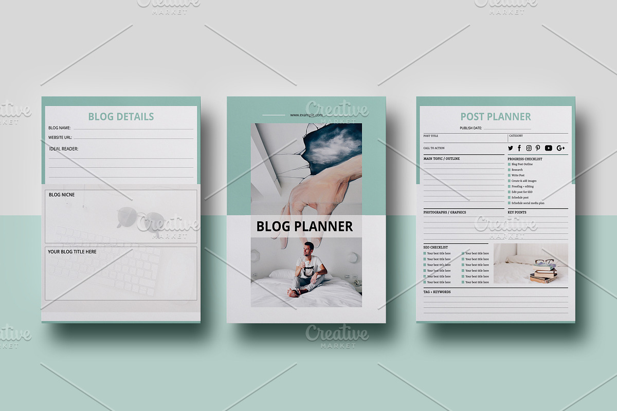 Printable Blog Post Planner V22, a Stationery Template by Template Shop