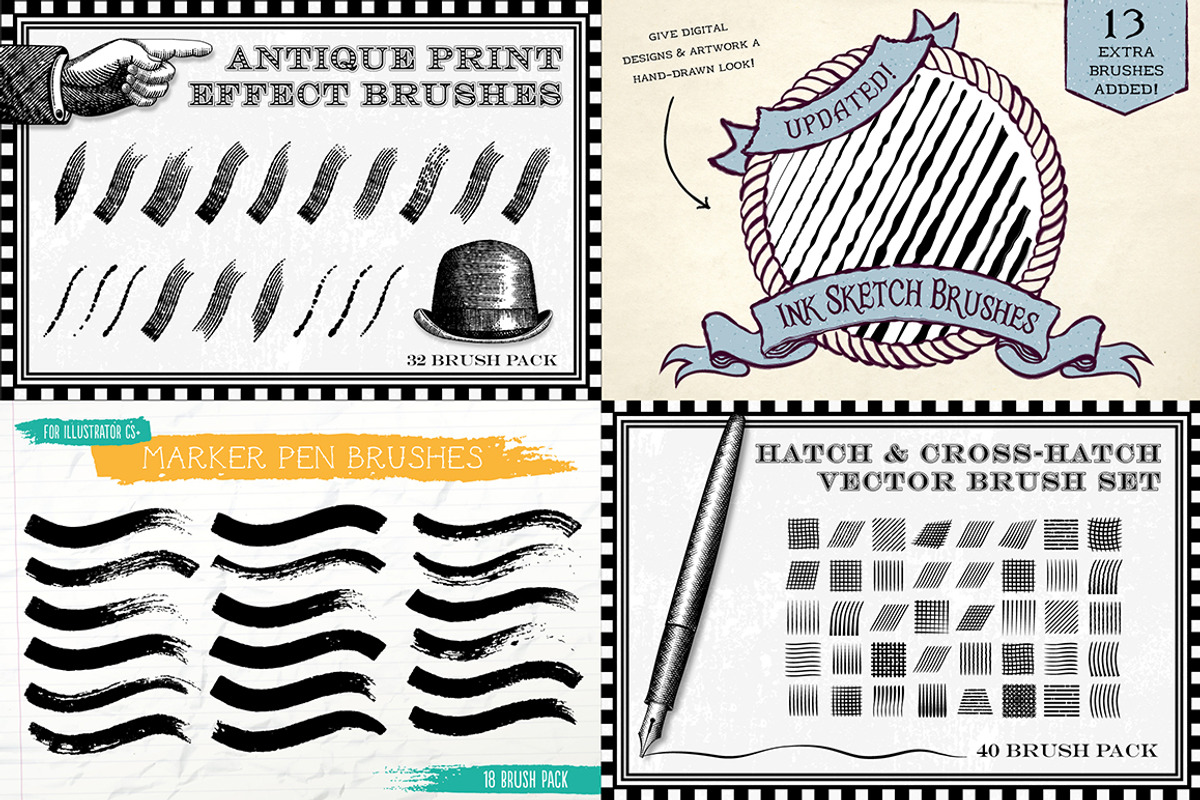 The Illustrator Brushes Mega-Bundle, a Brush Add-On by The Artifex Forge (Photo 5 of 5)