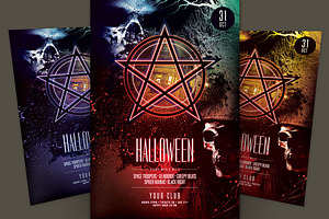 SALE% Halloween Flyer Bundle