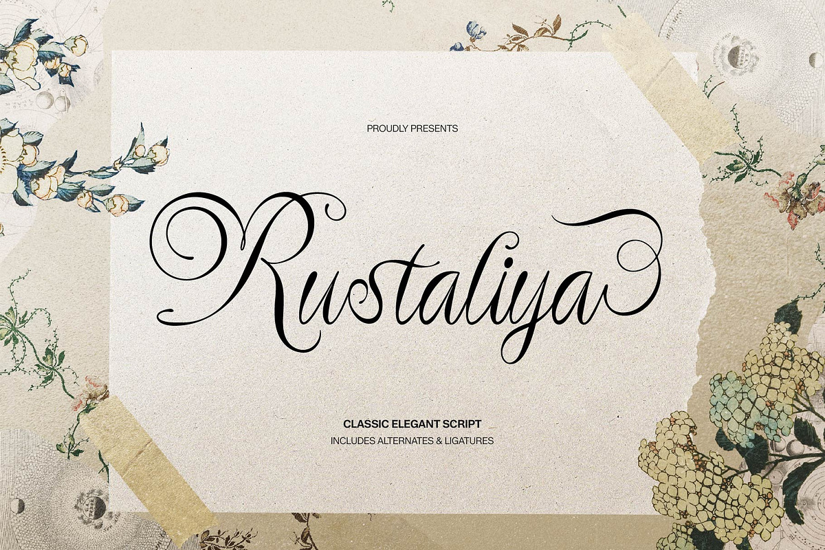 Rustaliya | Classic Elegant Script, a Script Font by gracetype_studio (Photo 1 of 11)