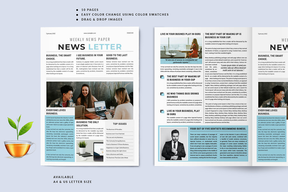 Newspaper Design Bundle - 6 in One, a Brochure Template by ROJI CREATOR (Photo 2 of 13)