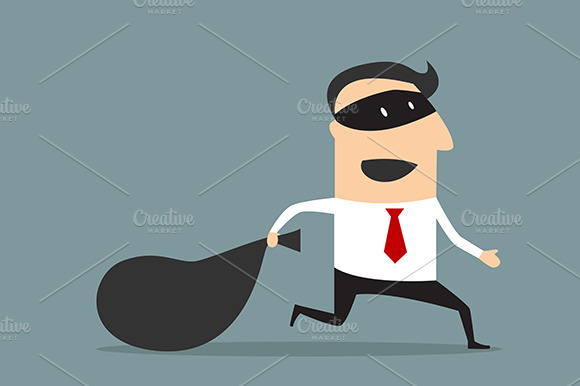 Thief businessman carrying money bag preview 2
