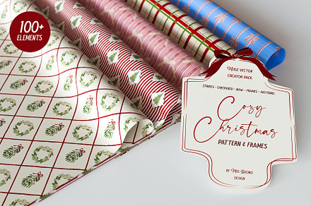 100+ Cozy Christmas Patterns & Frame, a Pattern Graphic by Mio Buono