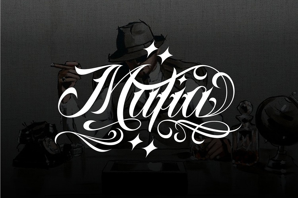 Amigos Chicano Script Tattoo Font, a Script Font by WhymoreArt (Photo 4 of 13)