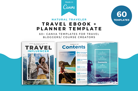Travel Ebook Planner Canva, a Magazine Template by The Blog Creative