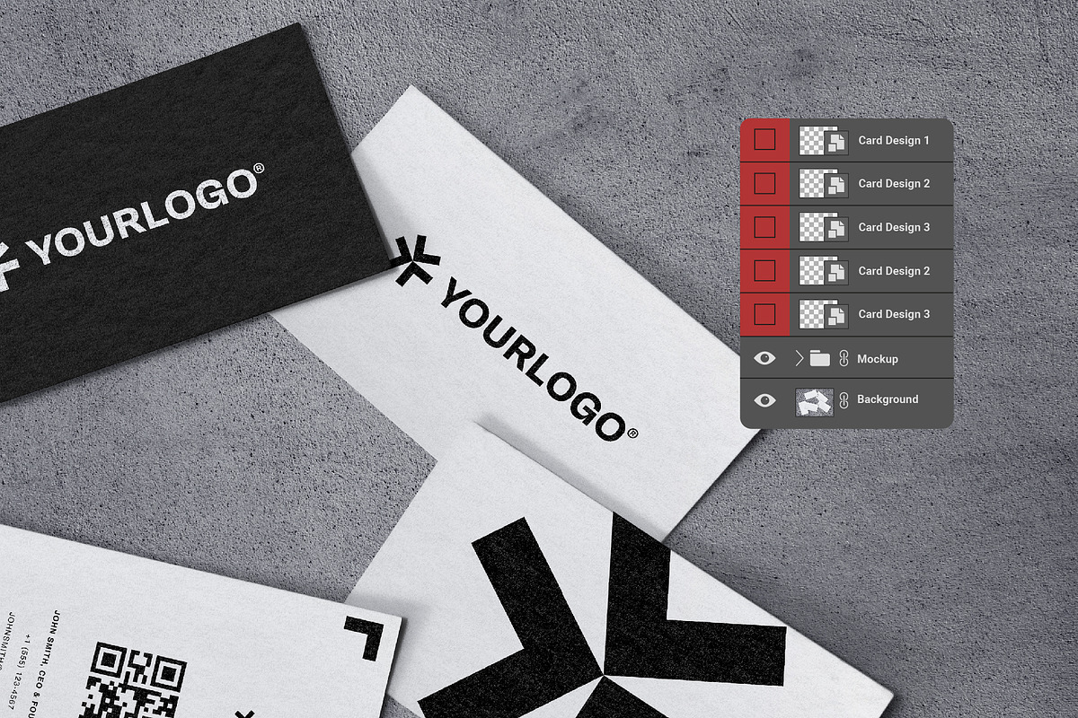 Black & White Business Card Mockups, a Product Mockup by rodrigofkaminski (Photo 2 of 10)