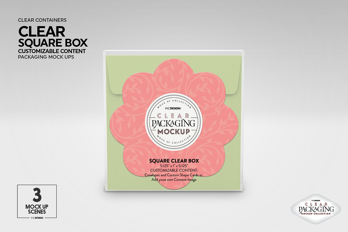 Clear Square Flat Boxes Mockup, a Packaging Mockup by INCDesign (Photo 10 of 14)