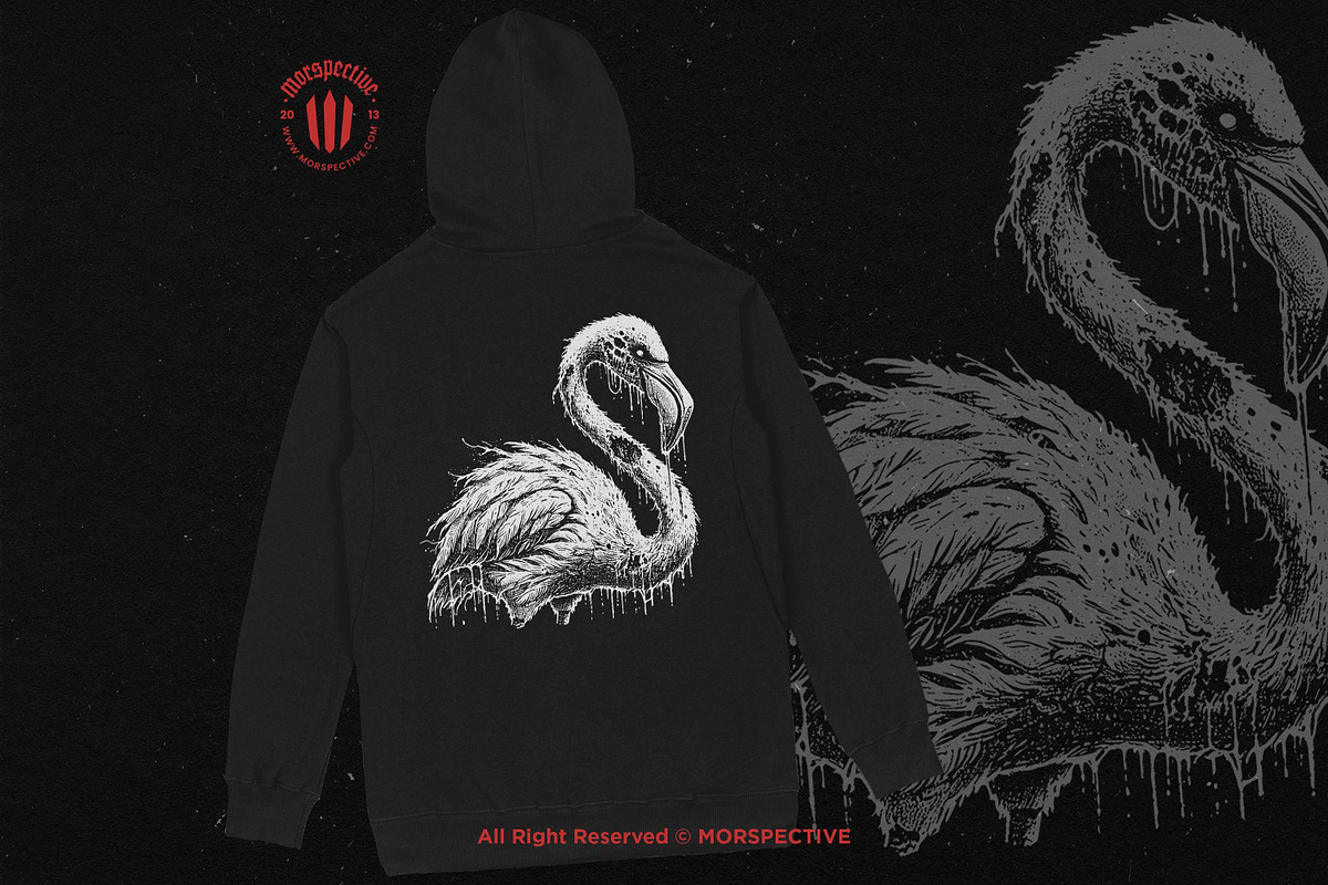 10 Bundle Dark Art Flamingo Bird, an Illustration by Morspective (Photo 4 of 7)