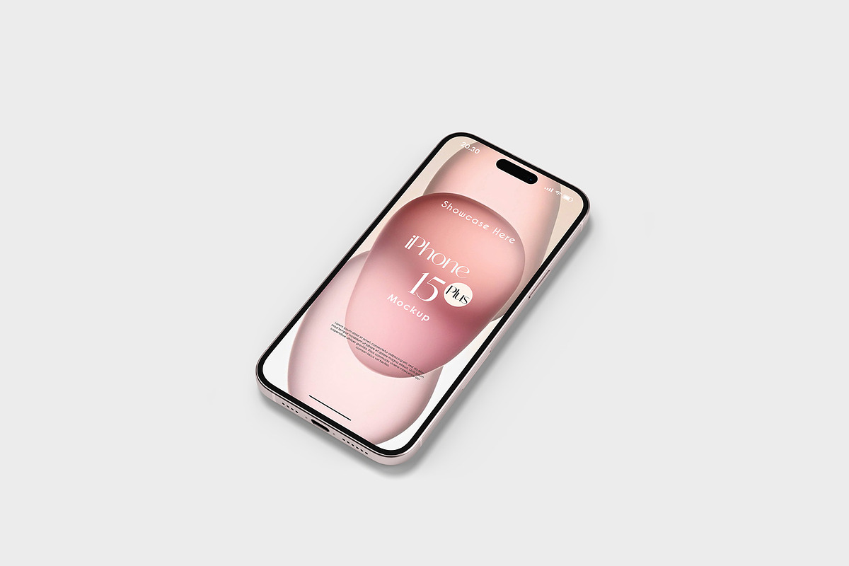 iPhone 15 Plus Mockup, an iPhone Mockup by Graphicbars (Photo 12 of 17)