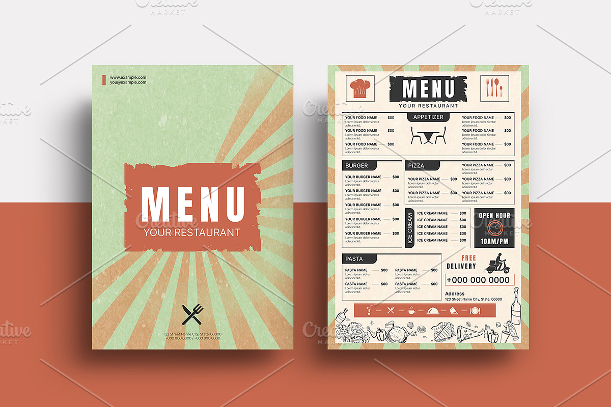 Vintage Restaurant Menu Flyer V1344, a Flyer Template by Template Shop (Photo 4 of 4)