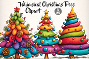 Whimsical Christmas Trees Clipart, an Illustration by Dream Creation (Thumbnail 1 of 7)