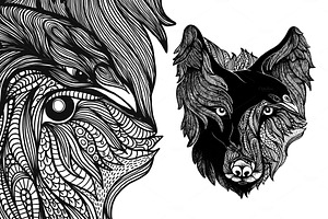 Wolf and Raven
