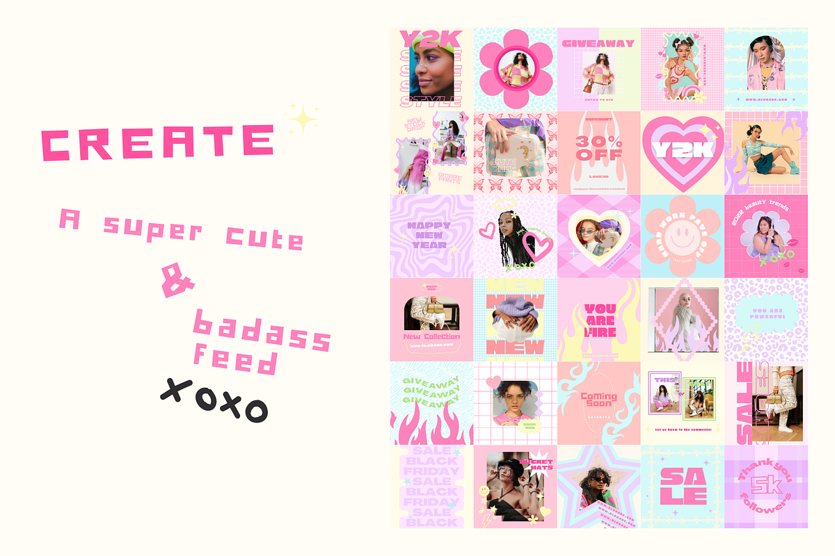 Y2K Instagram Post Templates, a Social Media Template by Hell Yeah Designs (Photo 5 of 5)