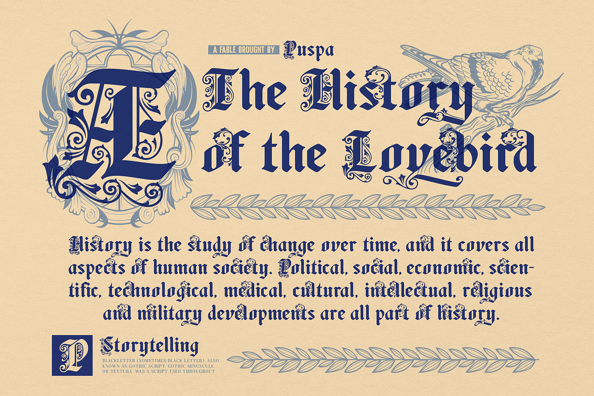 Black Kiyrand Typeface, a Blackletter Font by alit design (Photo 9 of 17)