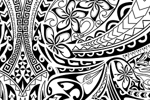 5 Black & White Polynesian Patterns