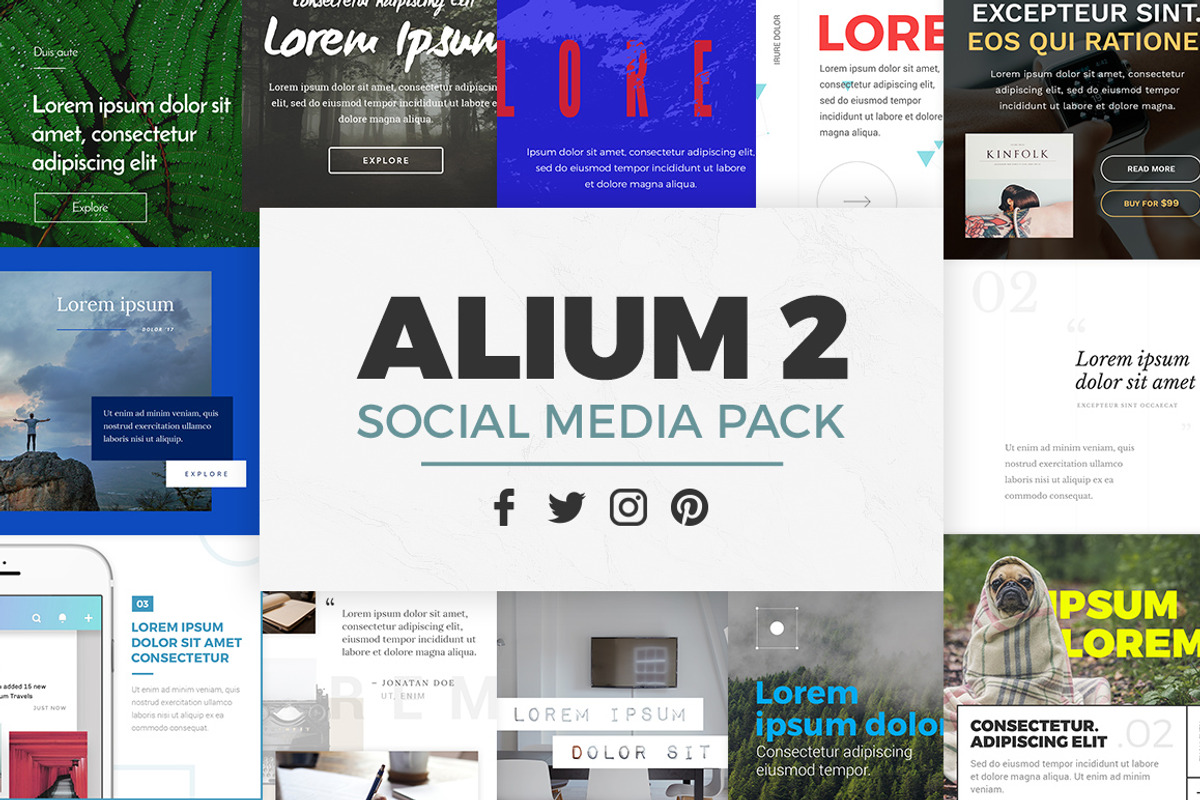 ALIUM 2 | Social Media Pack, a Social Media Template by laaqiq (Photo 1 of 7)