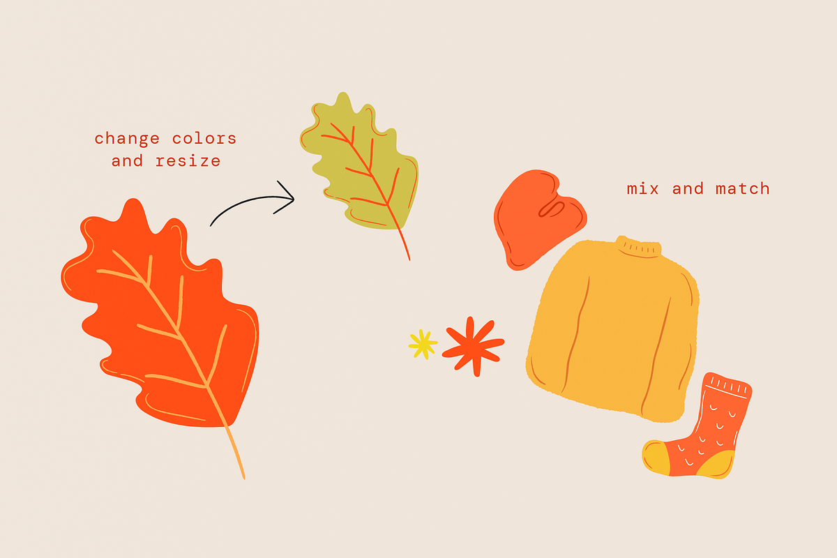 Cozy Autumn Vector Illustrations, a Seasonal Illustration by Seiju Park (Photo 6 of 8)