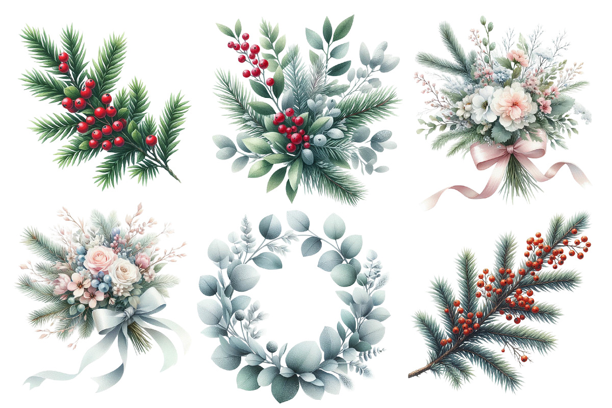 Winter Botanical Clipart, an Illustration by Designworld (Photo 5 of 5)