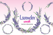 Lavender Wreath Vector Elements, an Illustration by audeemirza (Thumbnail 1 of 5)