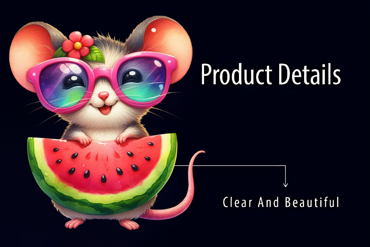 Cute Summer Mouse PNG Clipart, an Animal Illustration by RobertsArt (Photo 5 of 7)